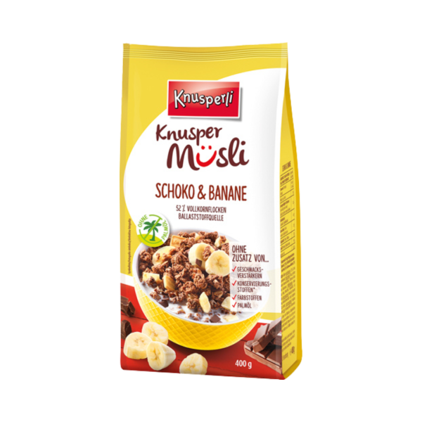 Knusperli Knusper Müsli Schoko & Banane, 400 Gramm Beutel